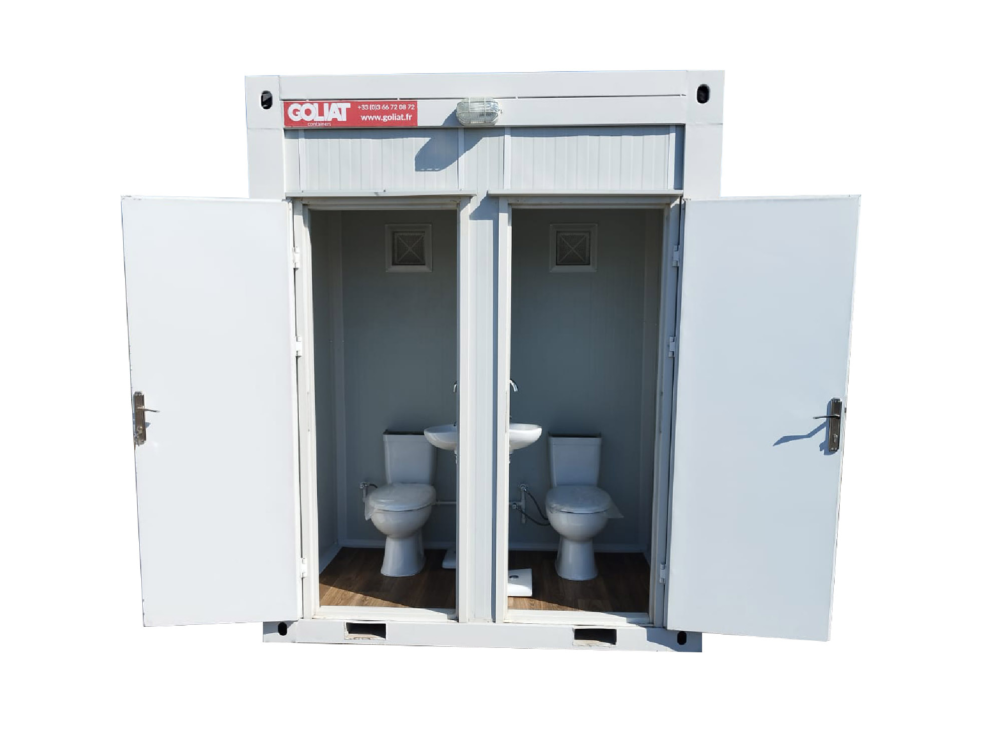 Module sanitaire avec 2 wc et 2 lave mains